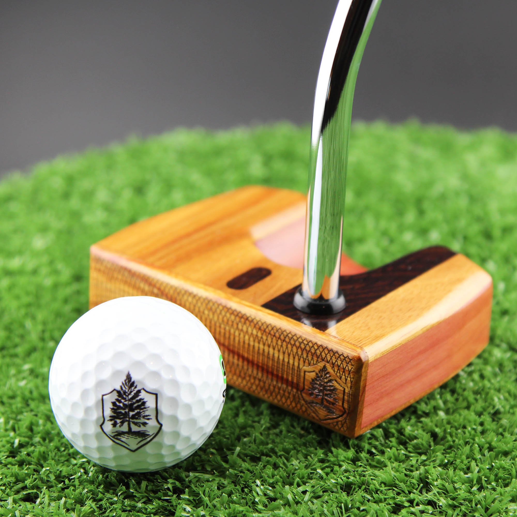 Heel Stripe Canarywood and American Red Cedar Sentinel wood putter