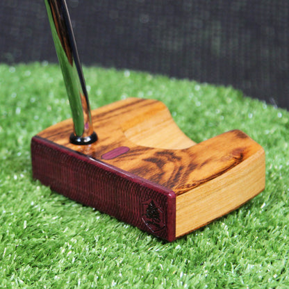Tigerwood LEFTY putter with Purpleheart inlay exotic wood putter