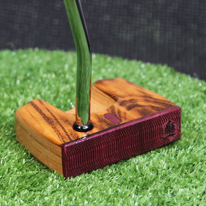 Tigerwood LEFTY putter with Purpleheart inlay exotic wood putter