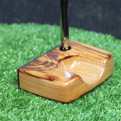 Tigerwood LEFTY putter with Purpleheart inlay exotic wood putter