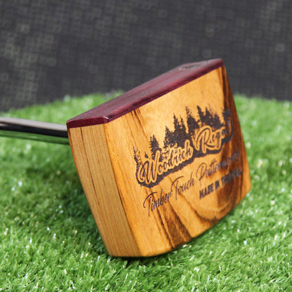 Tigerwood LEFTY putter with Purpleheart inlay exotic wood putter