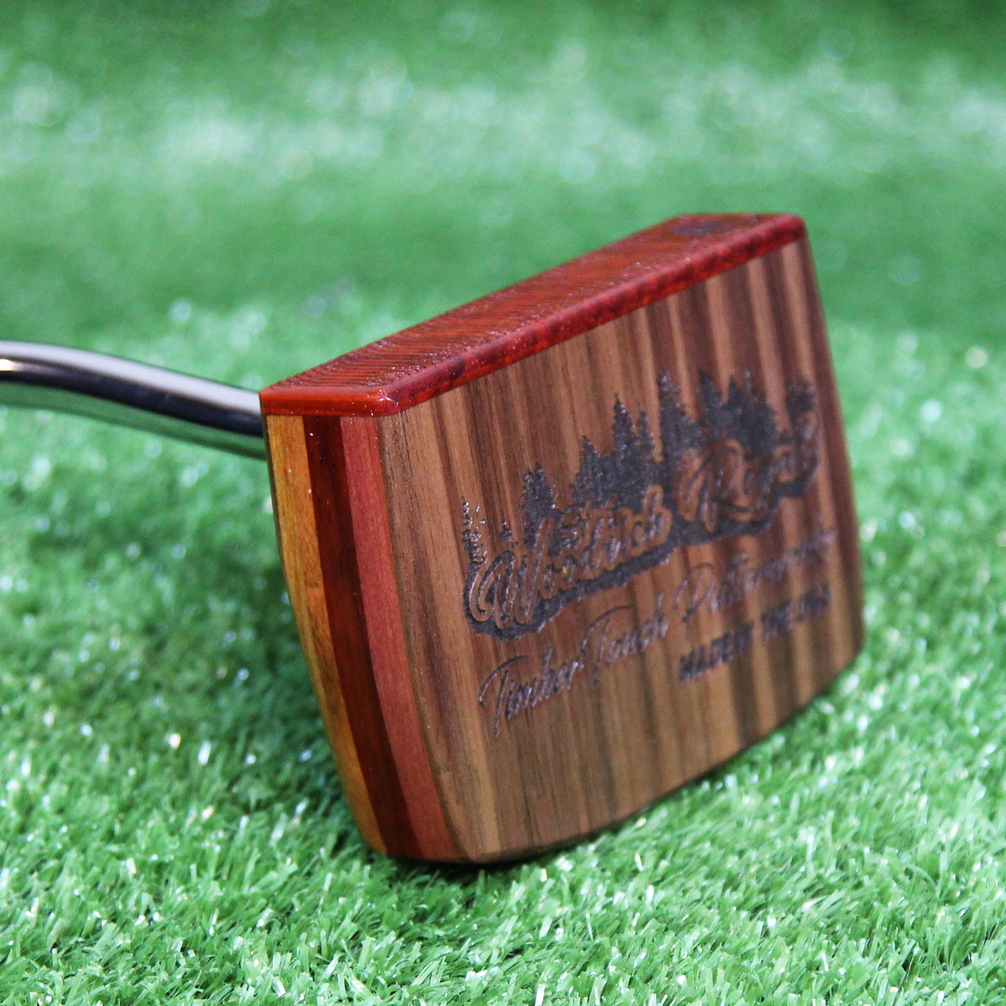 Rosewood LEFTY putter with Padauk and Cedar exotic woods putter