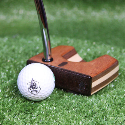 Black Limba exotic wood LEFTY putter with walnut and oak wood