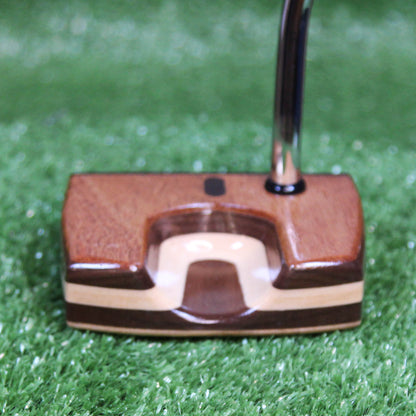 Black Limba exotic wood LEFTY putter with walnut and oak wood