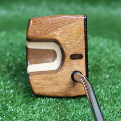 Black Limba exotic wood LEFTY putter with walnut and oak wood