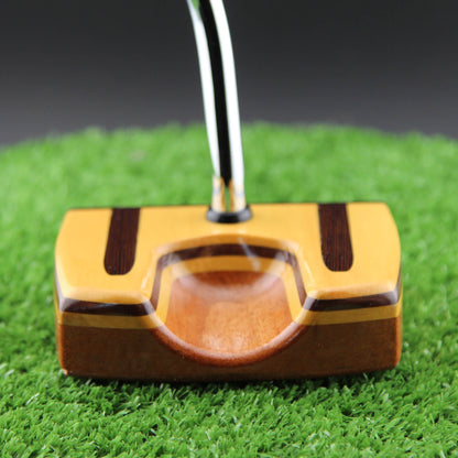 TimberTouch Woodrich wood putter with Yellowheart center shaft zero torque