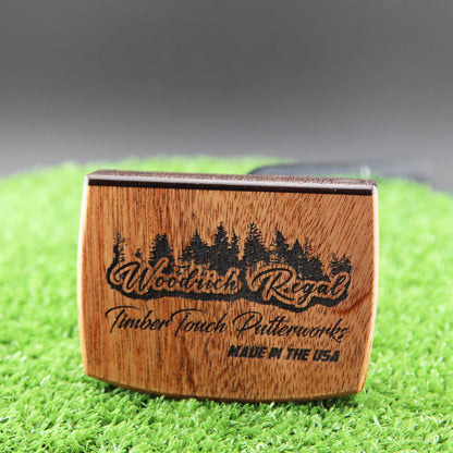 TimberTouch Woodrich wood putter with Yellowheart center shaft zero torque