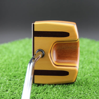 TimberTouch Woodrich wood putter with Yellowheart center shaft zero torque