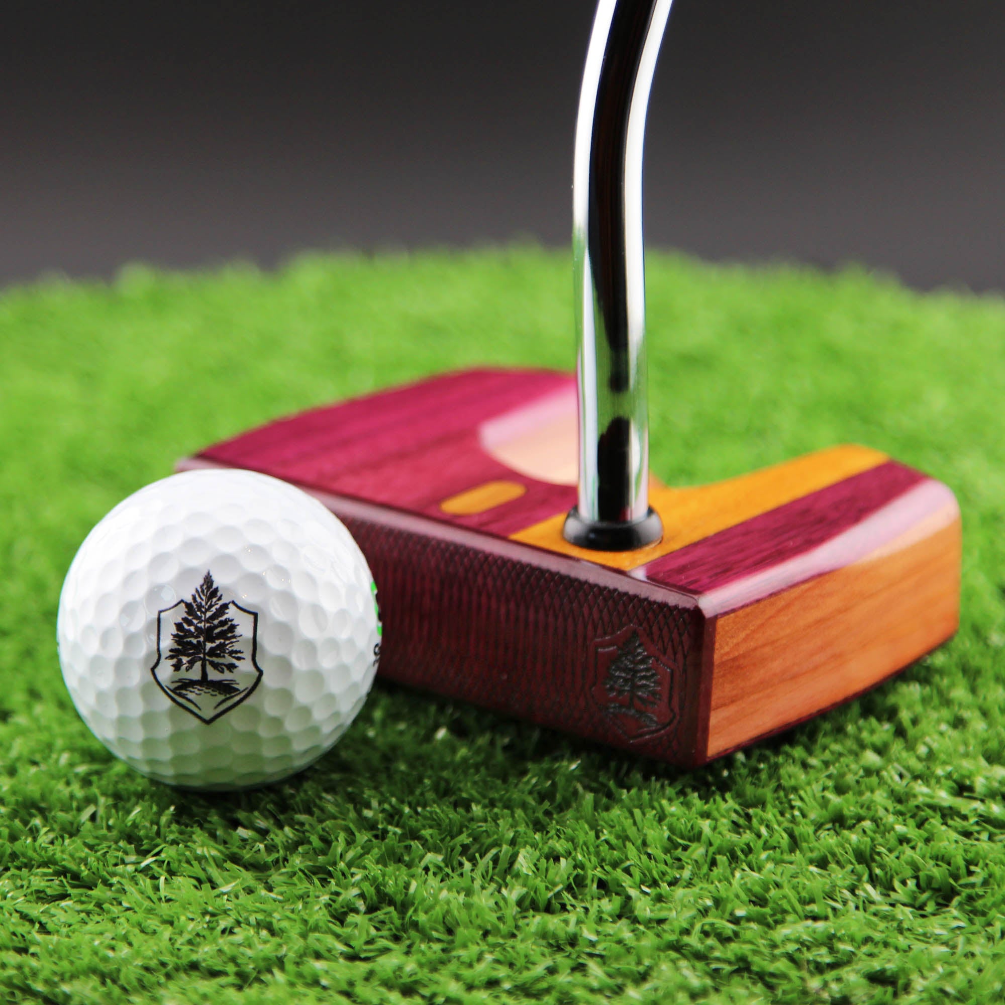 Amaranth style HEEL STRIPE Purpleheart exotic wood Woodrich Regal Putter