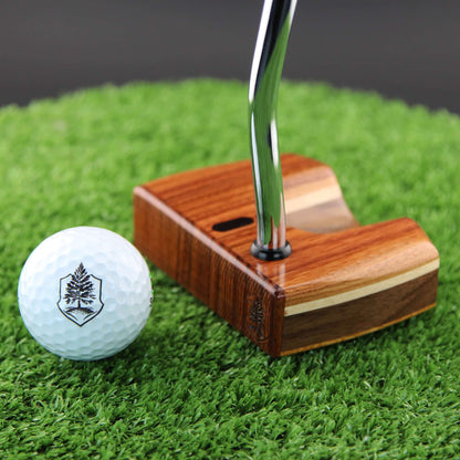 Rosewood Exotic Wood Putter with walnut and Canarywood base