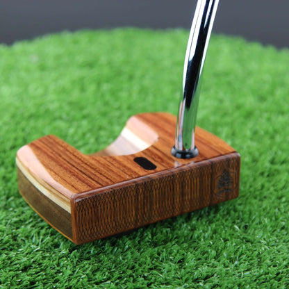 Rosewood Exotic Wood Putter with walnut and Canarywood base