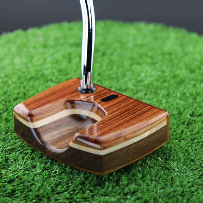 Rosewood Exotic Wood Putter with walnut and Canarywood base