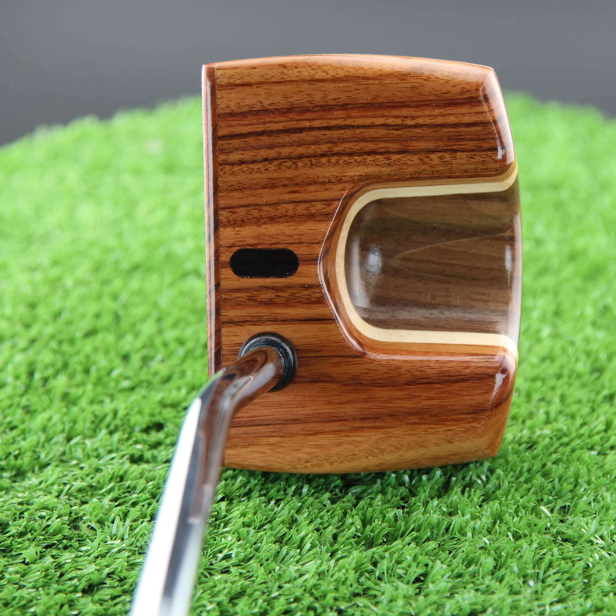 Rosewood Exotic Wood Putter with walnut and Canarywood base