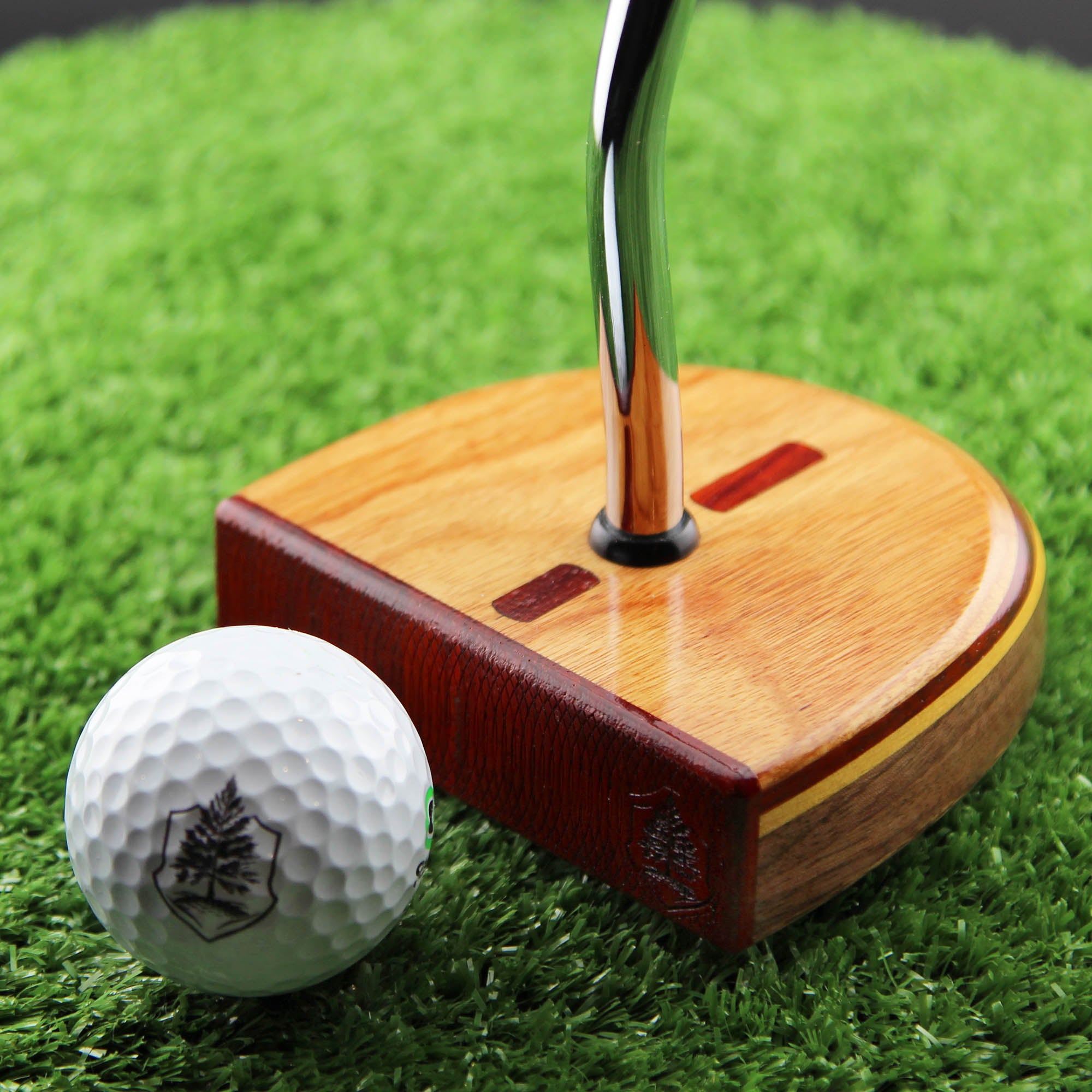 ONE OF A KIND Canarywood and Walnut High MOI zero torque lie balance mallet wood putter