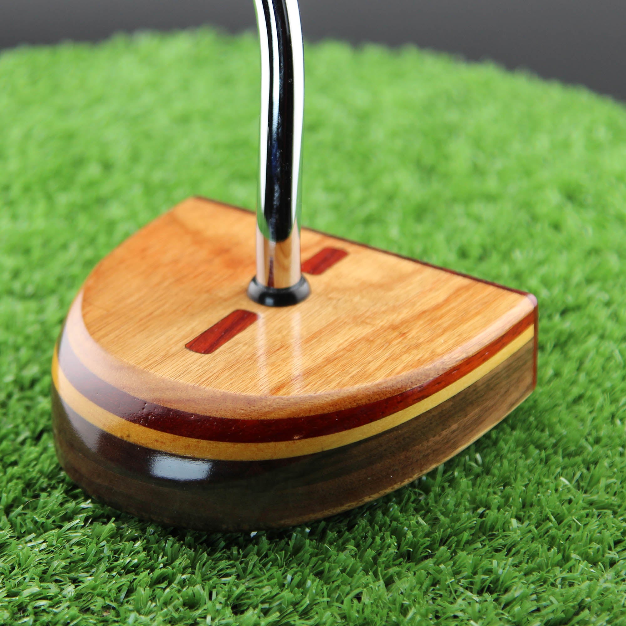 ONE OF A KIND Canarywood and Walnut High MOI zero torque lie balance mallet wood putter