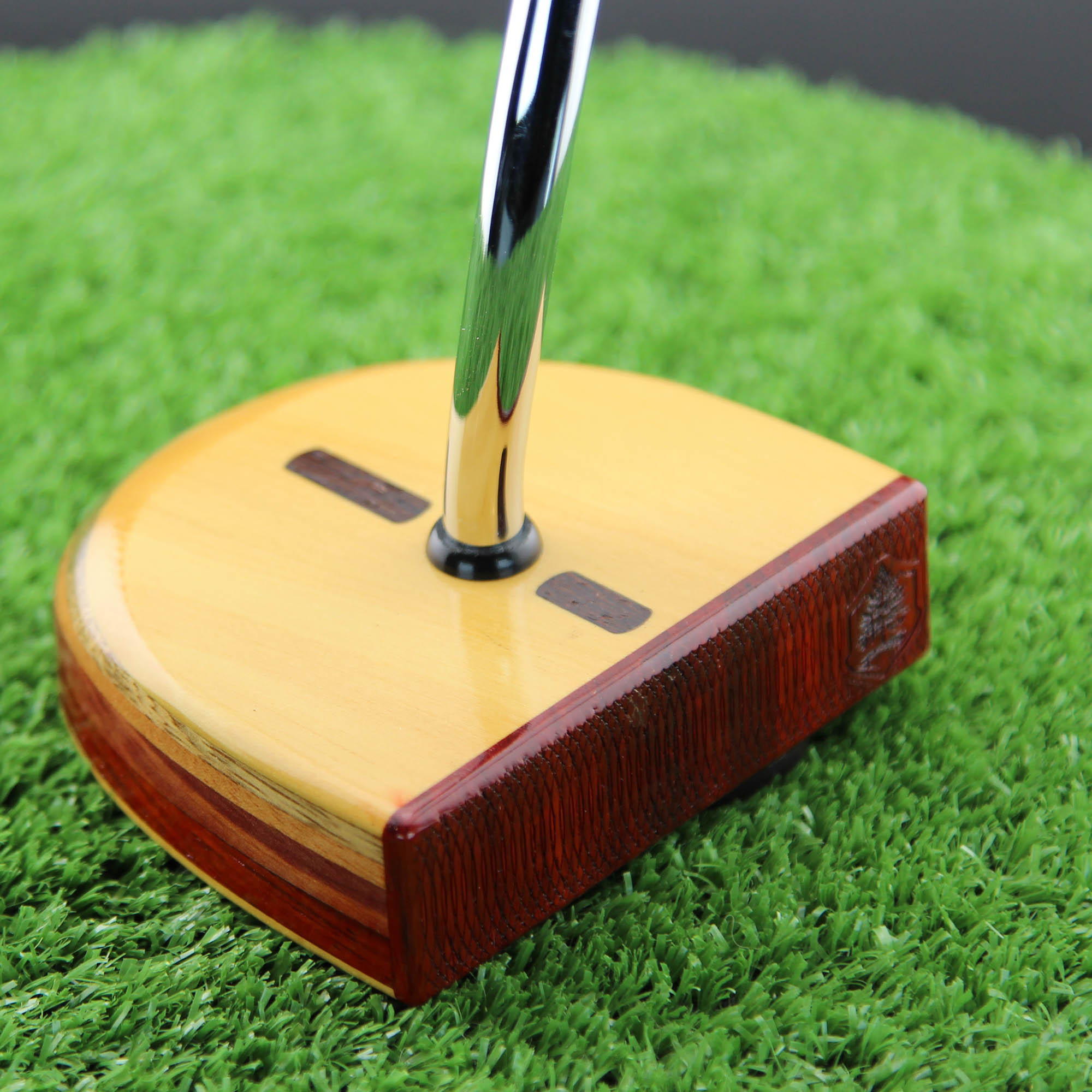 Yellowheart exotic wood High MOI zero torque lie balance mallet wood putter