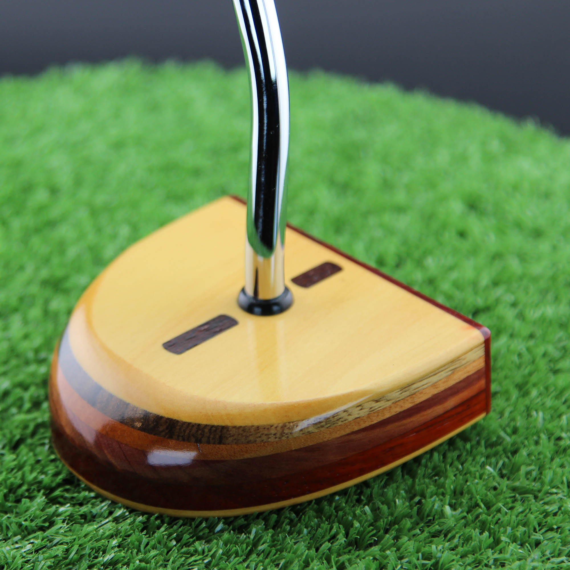 Yellowheart exotic wood High MOI zero torque lie balance mallet wood putter