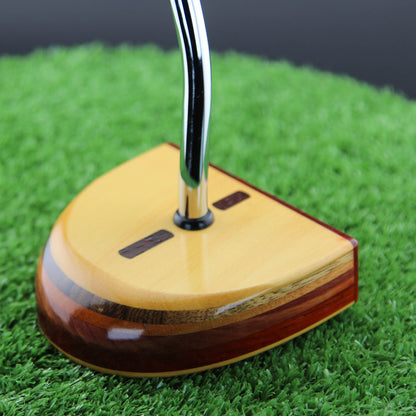 Yellowheart exotic wood High MOI zero torque lie balance mallet wood putter