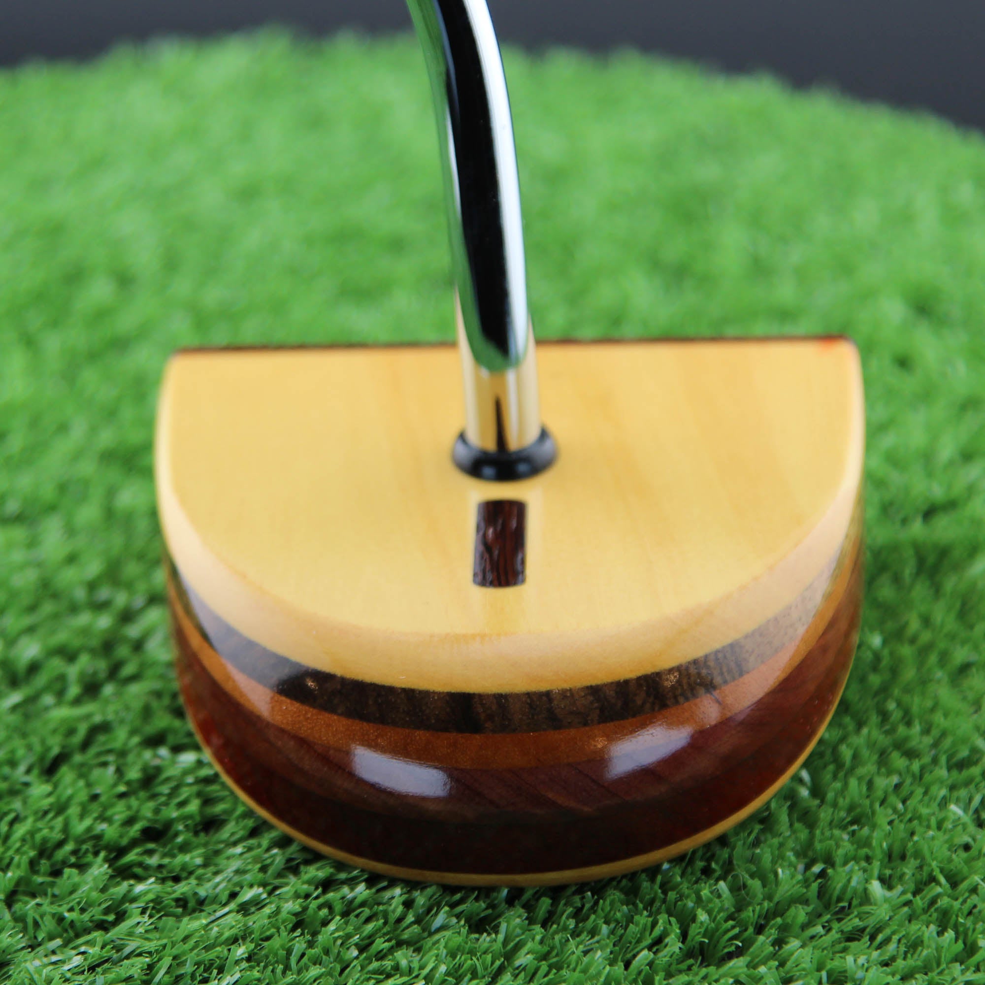 Yellowheart exotic wood High MOI zero torque lie balance mallet wood putter