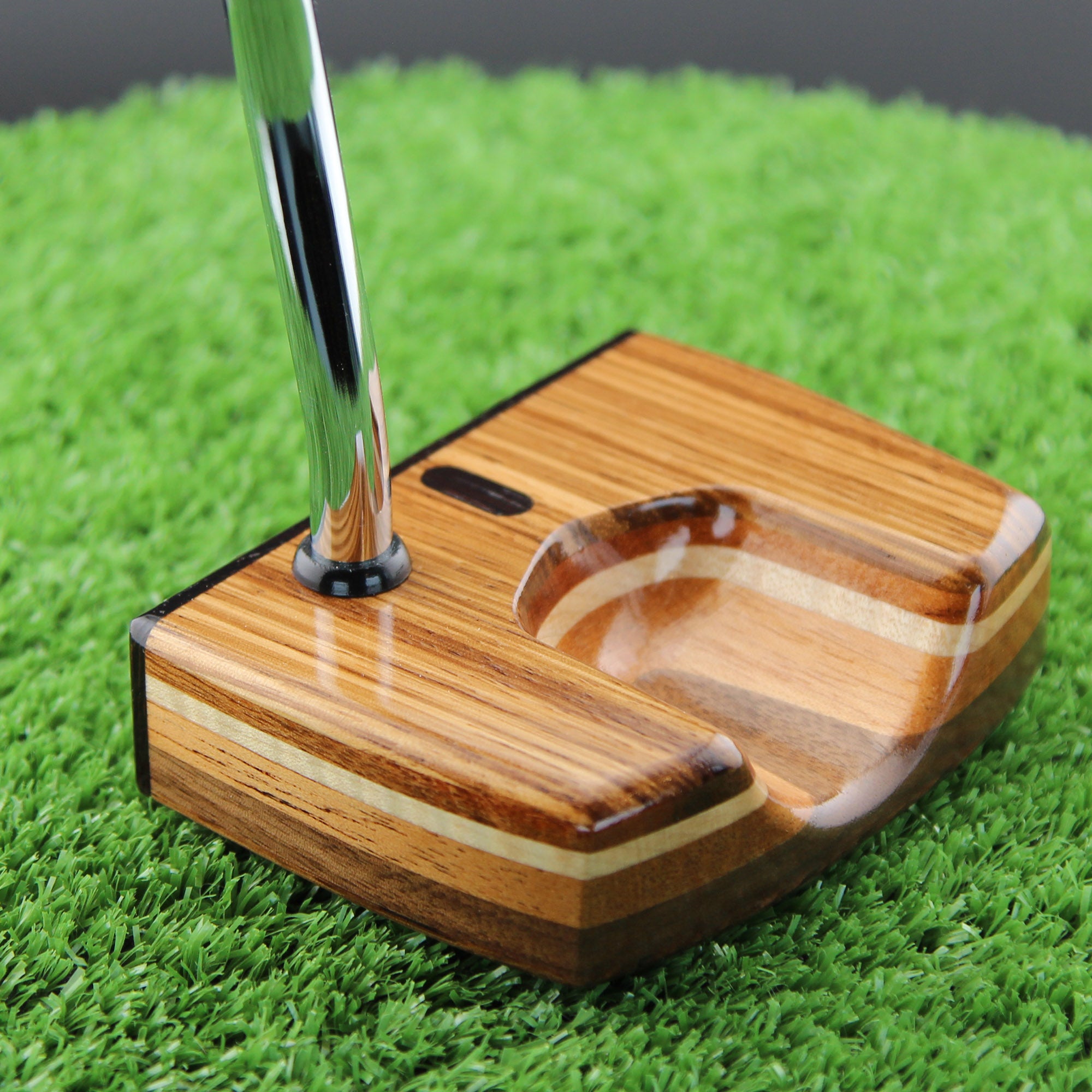 One of a Kind Black Limba Exotic Wood Putter High MOI design