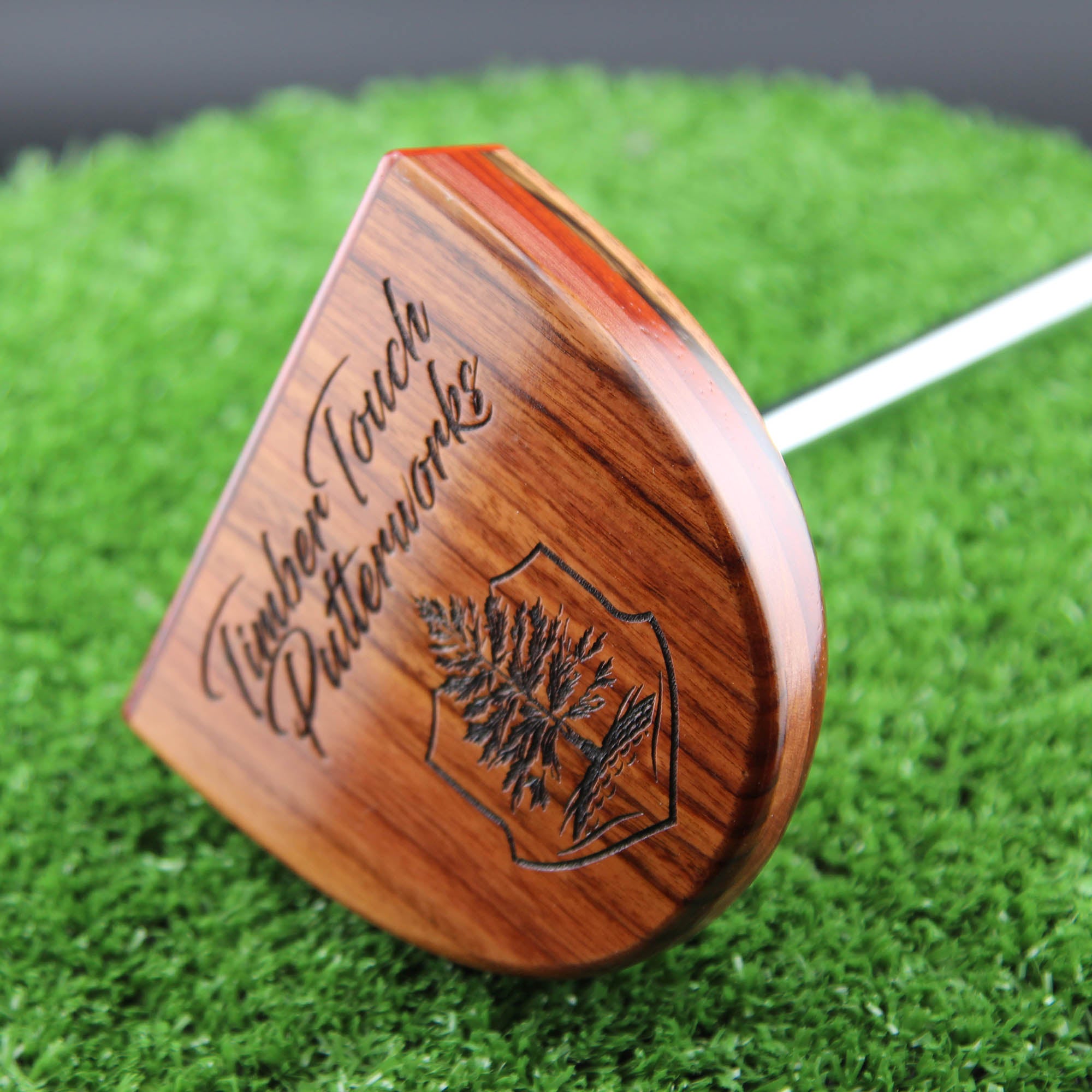 TimberTouch wood putter with Canarywood center shaft zero torque
