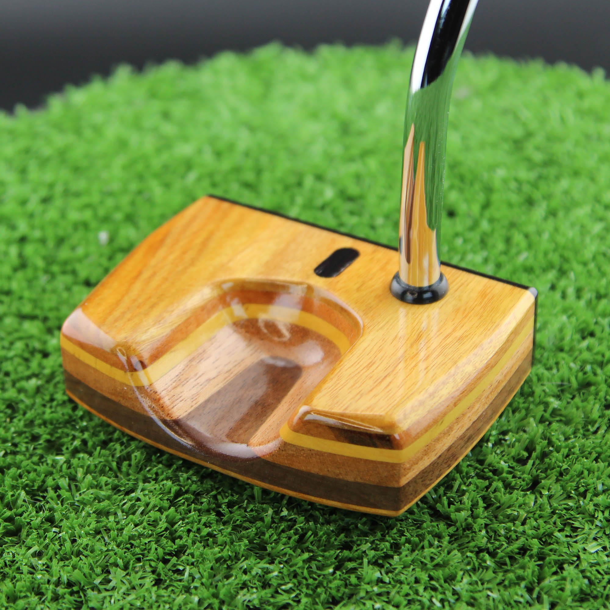 One of a Kind LEFTY putter Canarywood Mahogany Walnut wood putter