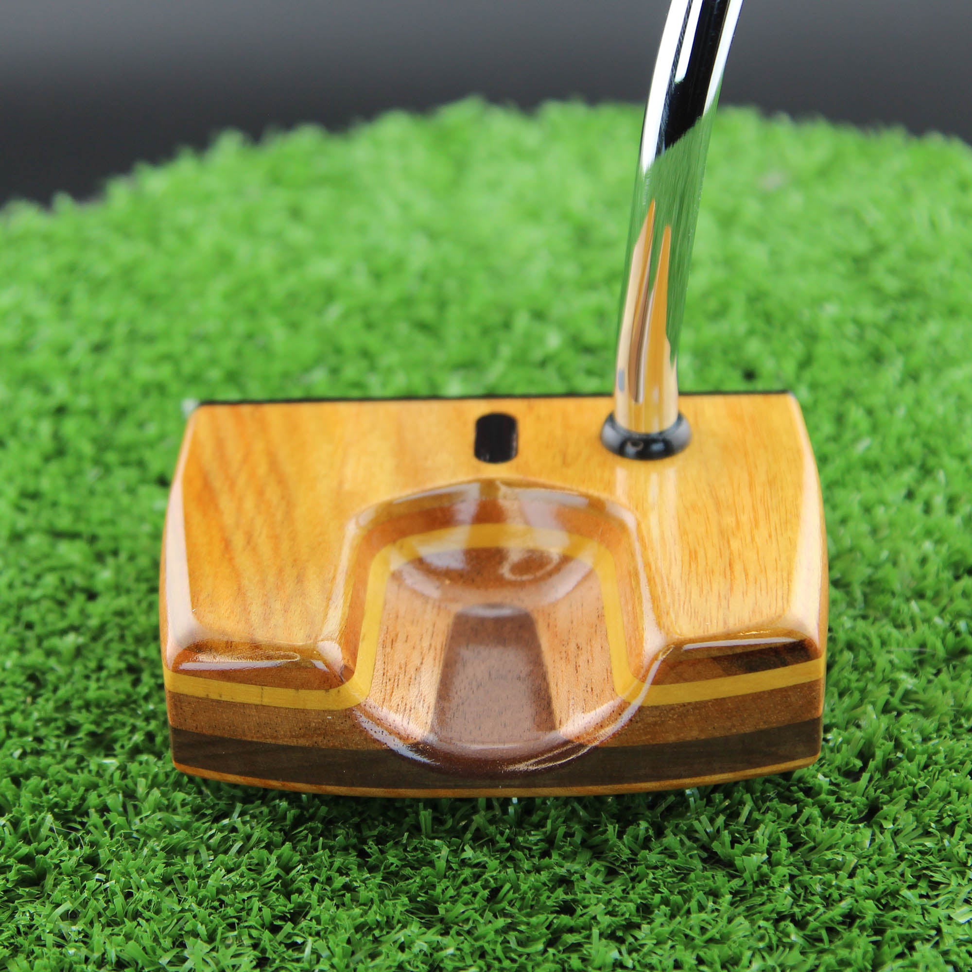 One of a Kind LEFTY putter Canarywood Mahogany Walnut wood putter