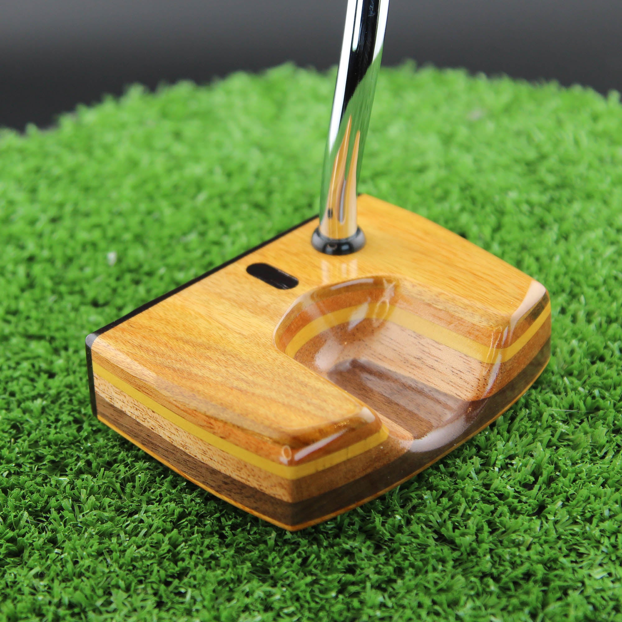 One of a Kind LEFTY putter Canarywood Mahogany Walnut wood putter