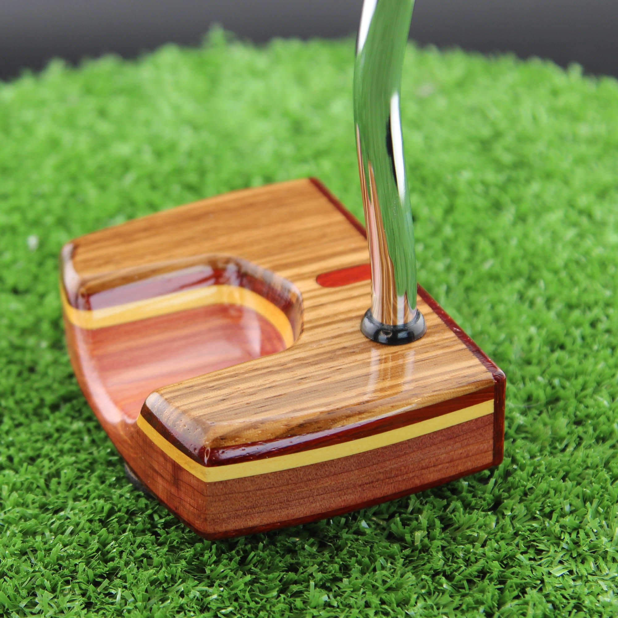 Unique LEFTY Zebrawood Padauk and Cedar exotic wood putter