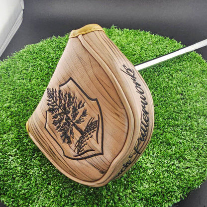 TimberTouch tan wood grain putter cover mid-mallet size