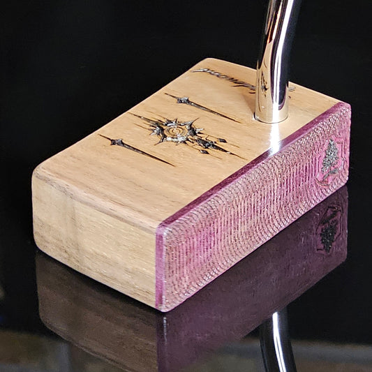 Walnut wood body putter with Purpleheart face