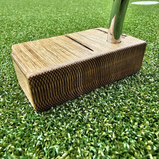 Black Limba wood top and face putter with Hard Oak Body