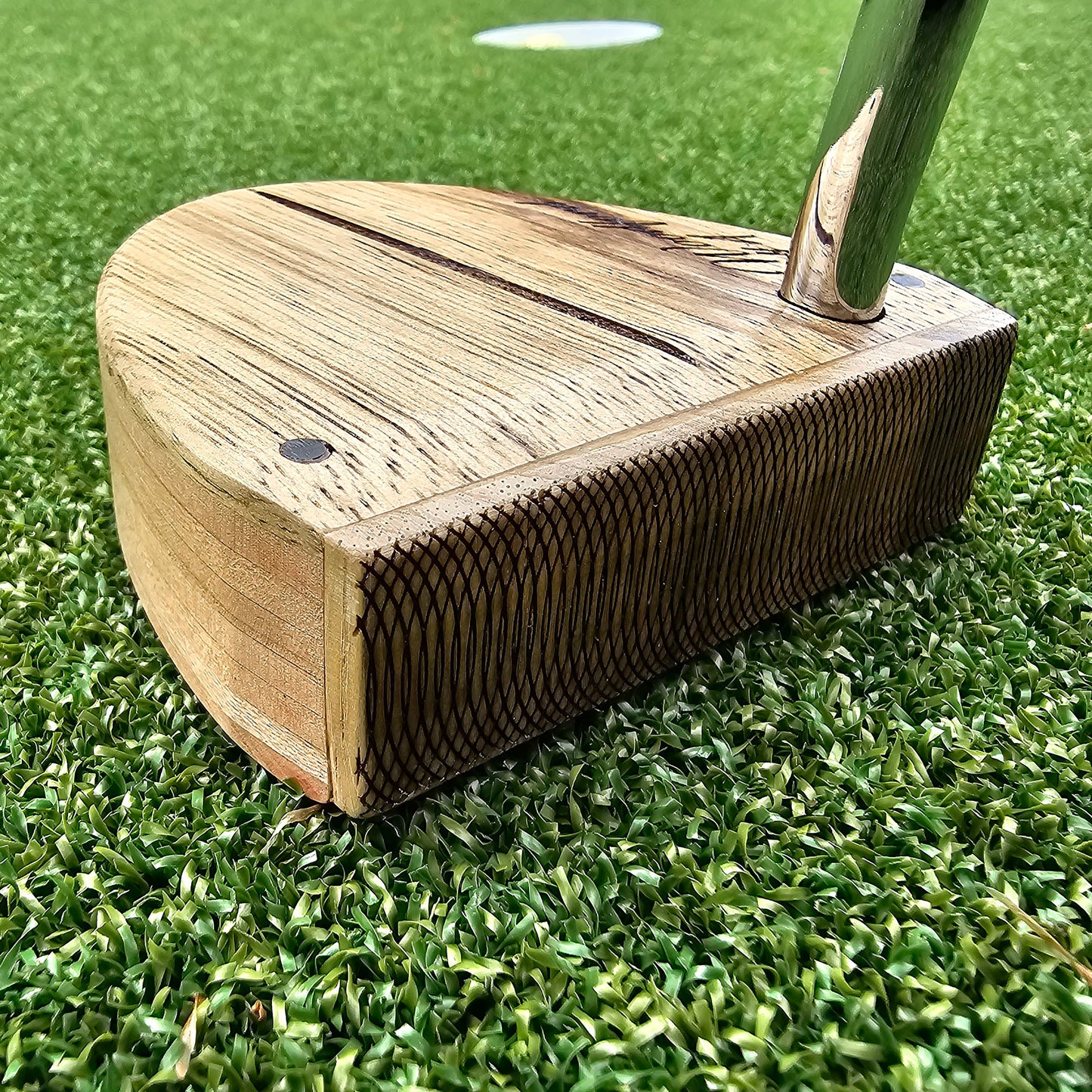 Hard Oak body putter with Black Limba top and face plate