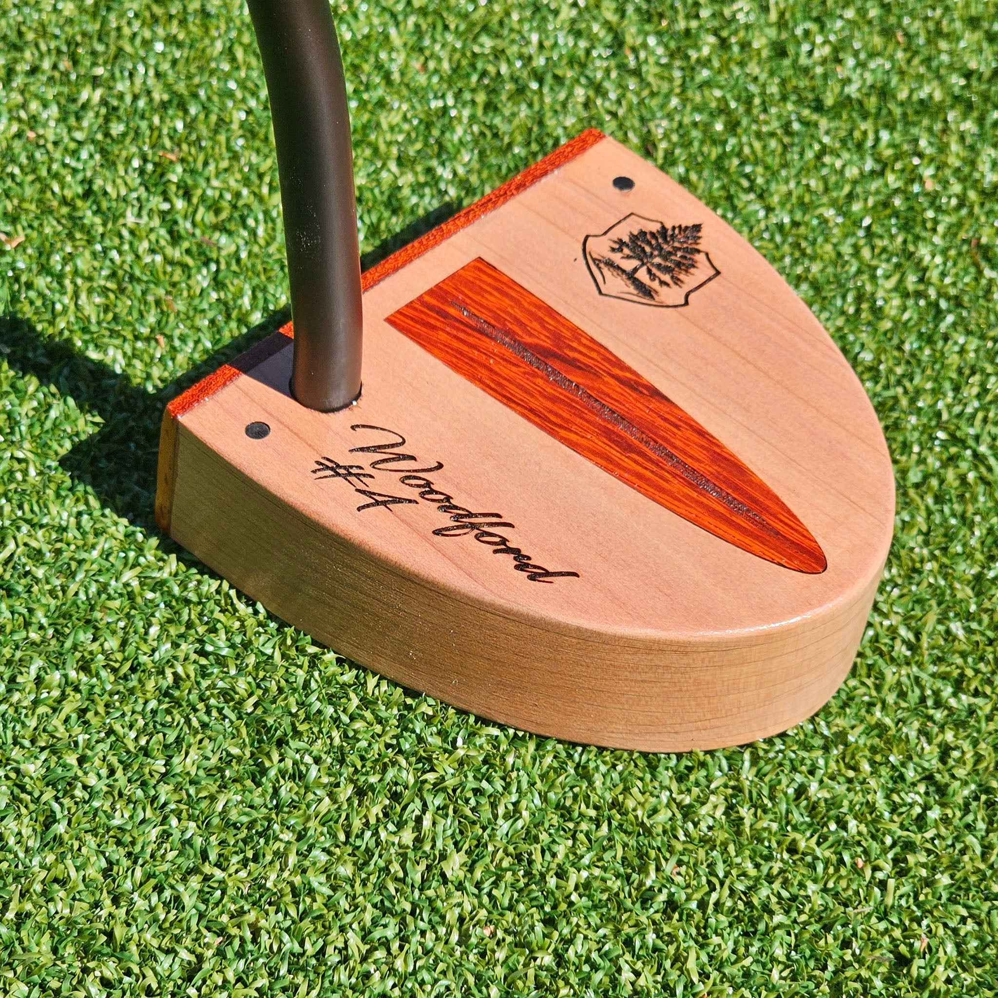 Red Cedar Body putter with Padauk wood inlay and Padauk Face plate