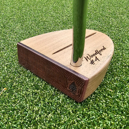 Walnut body putter with Purpleheart face plate