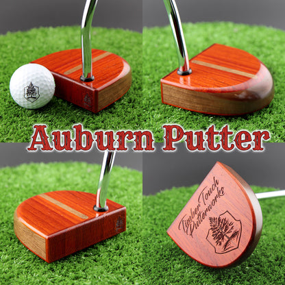 Auburn wood putter with exotic Padauk and Walnut body and inlay