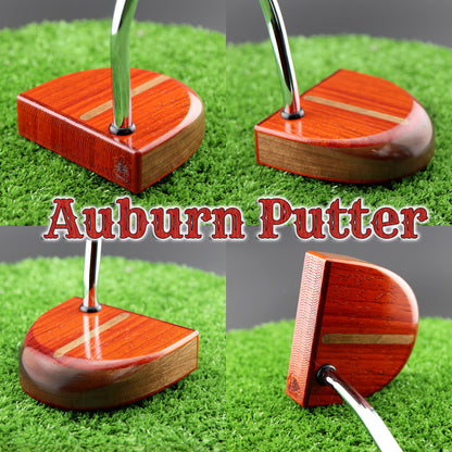 Auburn wood putter with exotic Padauk and Walnut body and inlay
