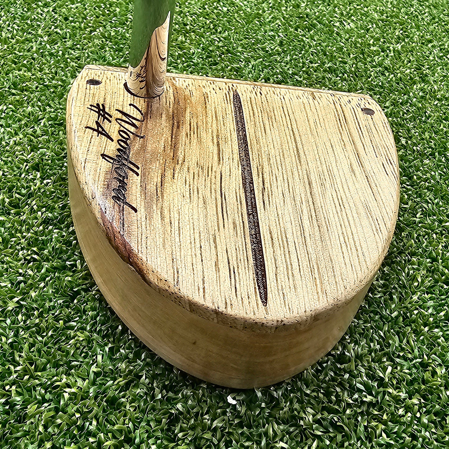 Hard Oak body putter with Black Limba top and face plate