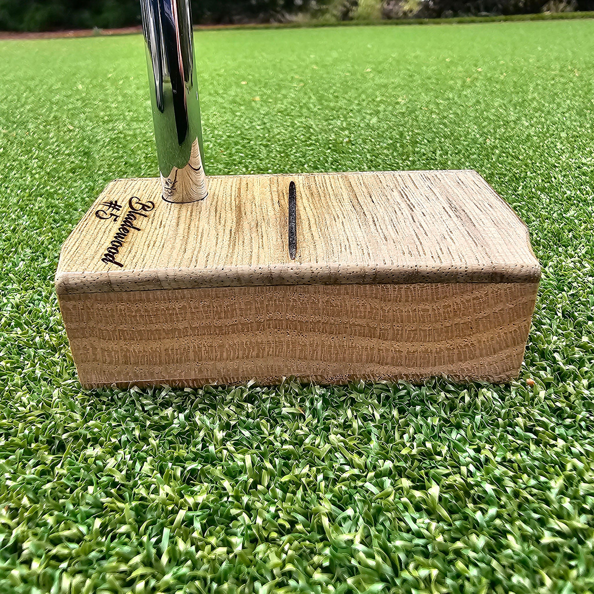 Black Limba wood top and face putter with Hard Oak Body