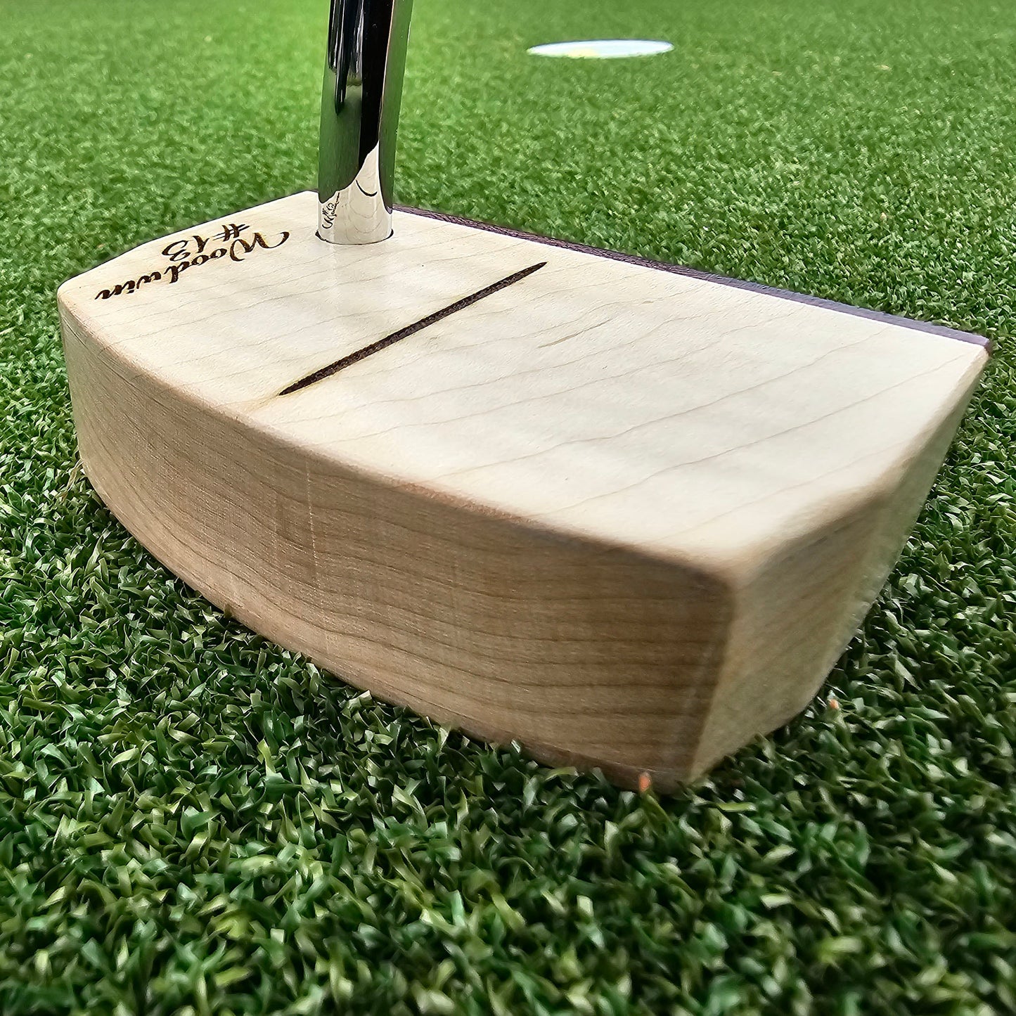 Maple Body, curly maple top putter with Purpleheart Face plate