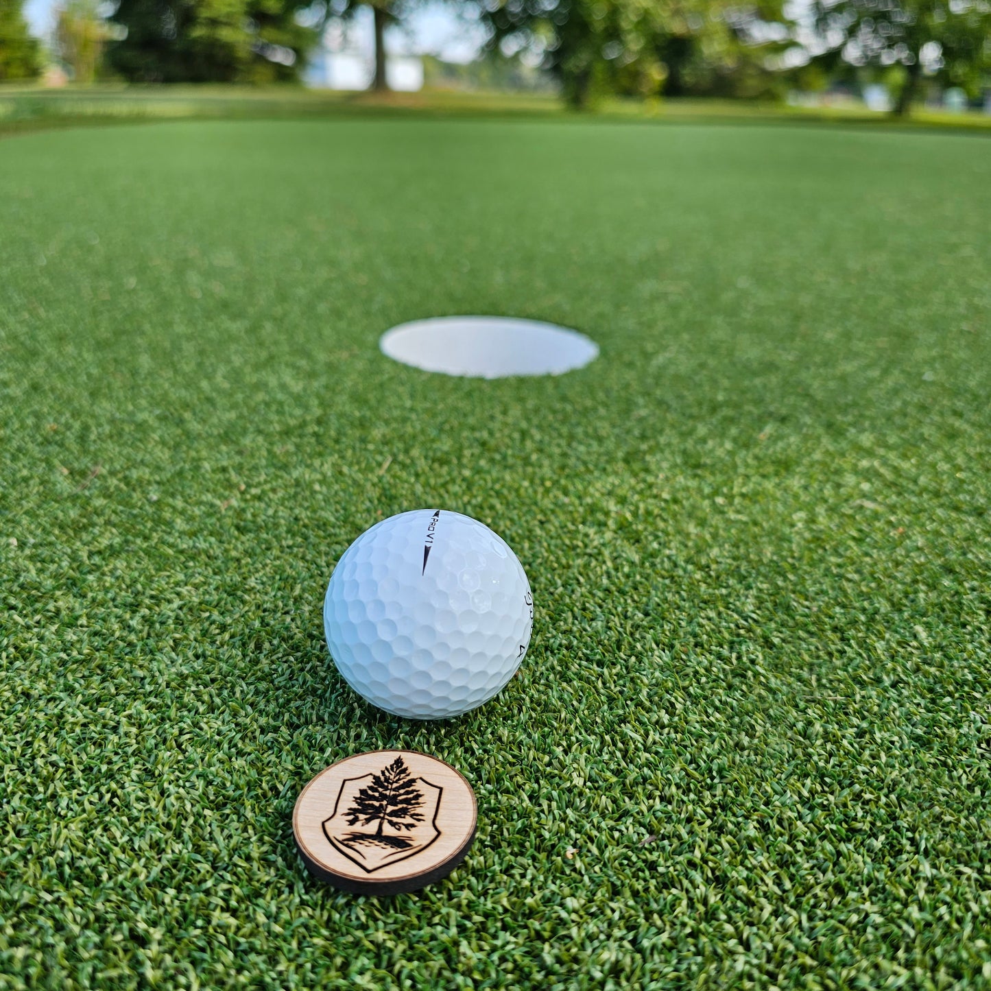 Laser etched ball markers (2 pack) with TimberTouch logo