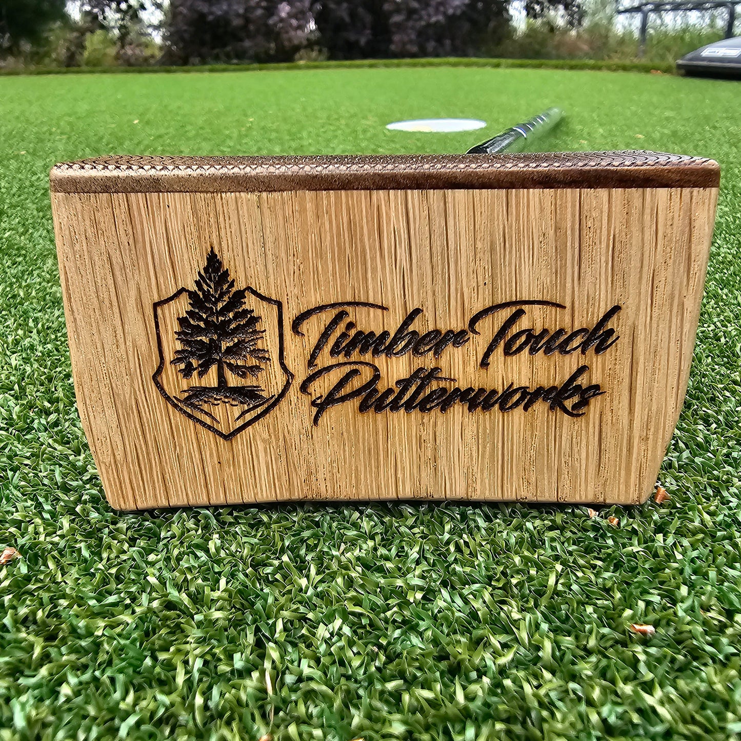 Canary wood top and faceplate putter with Hard Oak Body