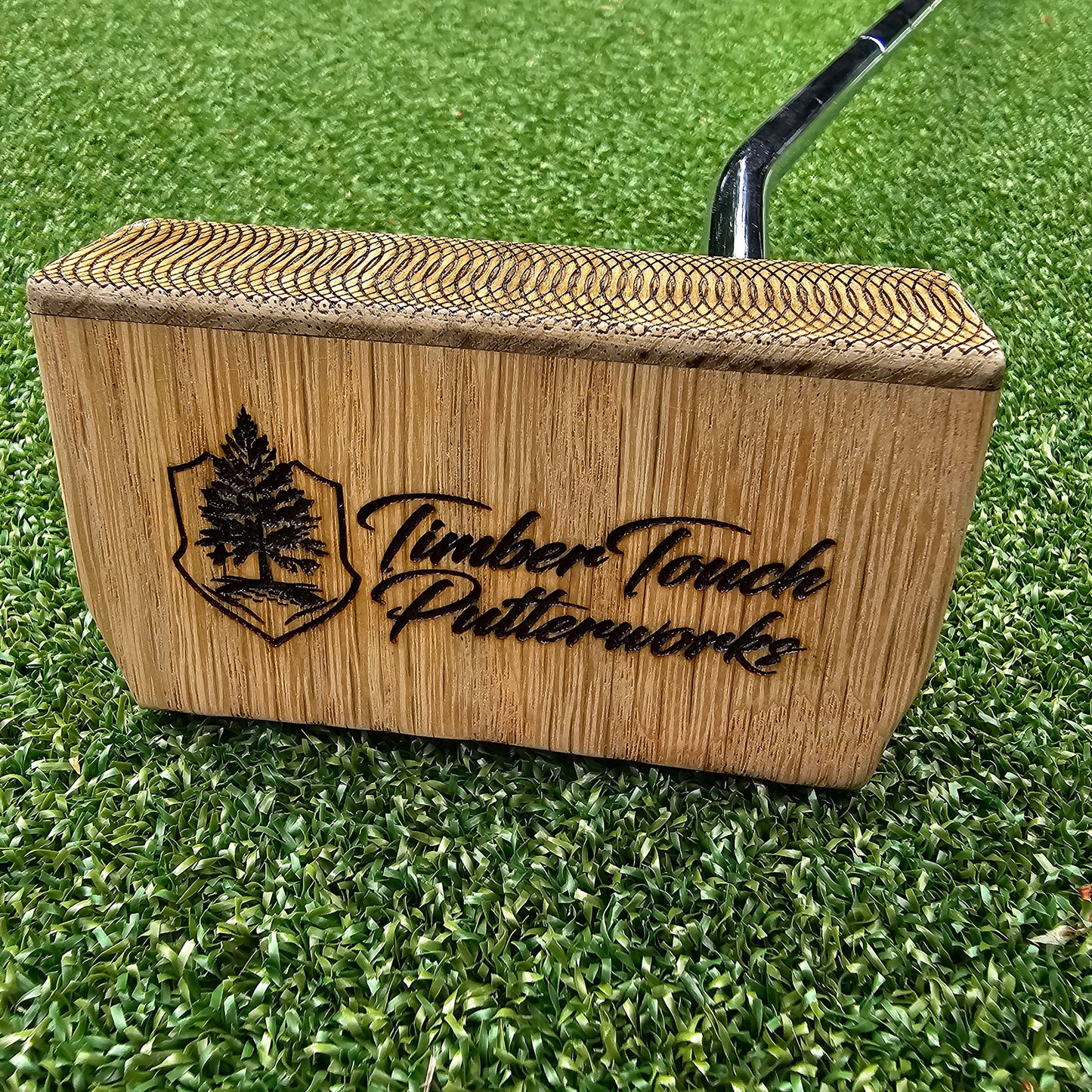 Black Limba wood top and face putter with Hard Oak Body