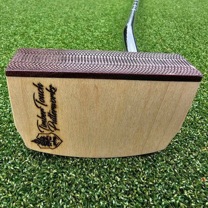 Maple Body, curly maple top putter with Purpleheart Face plate