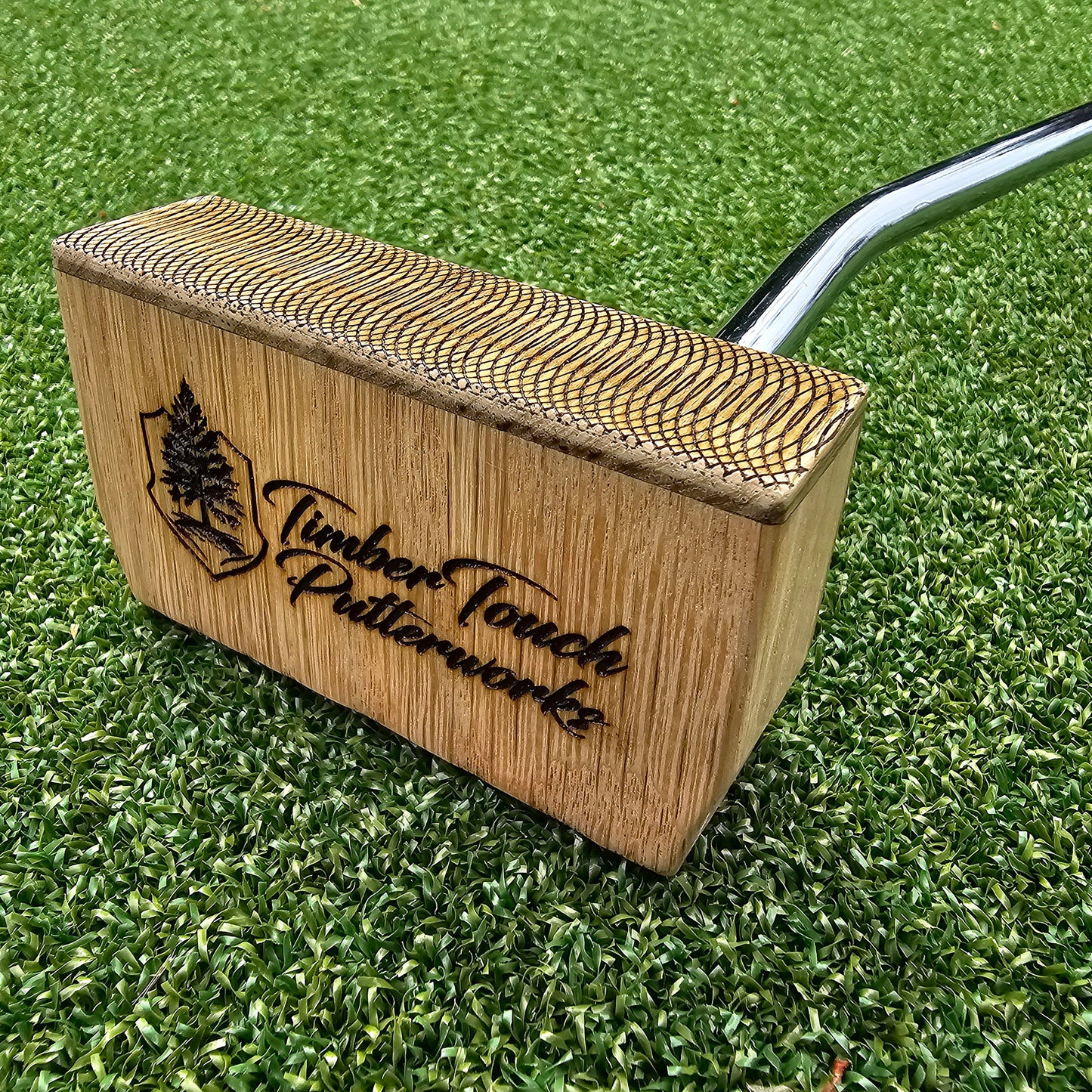 Black Limba wood top and face putter with Hard Oak Body