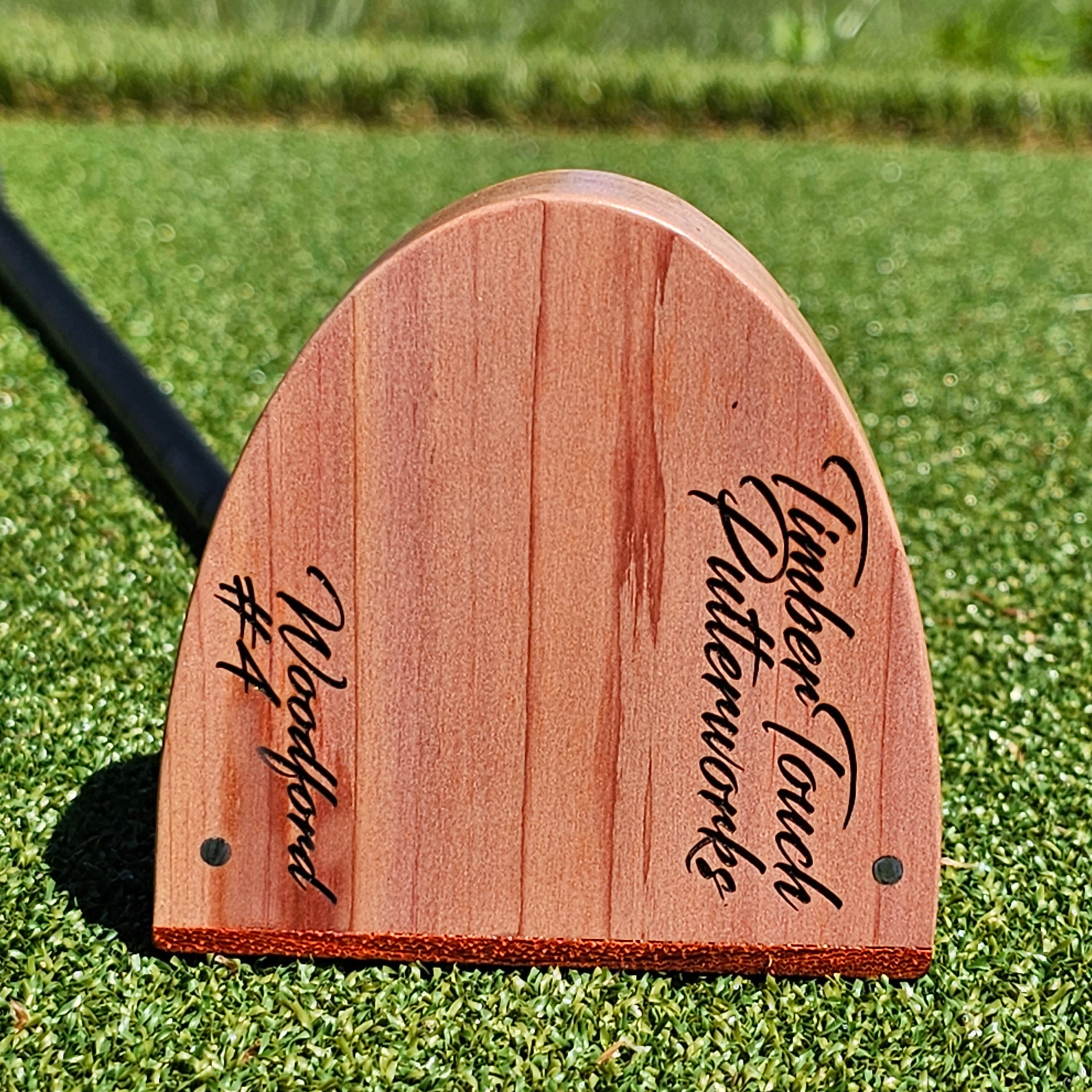 Red Cedar Body putter with Padauk wood inlay and Padauk Face plate