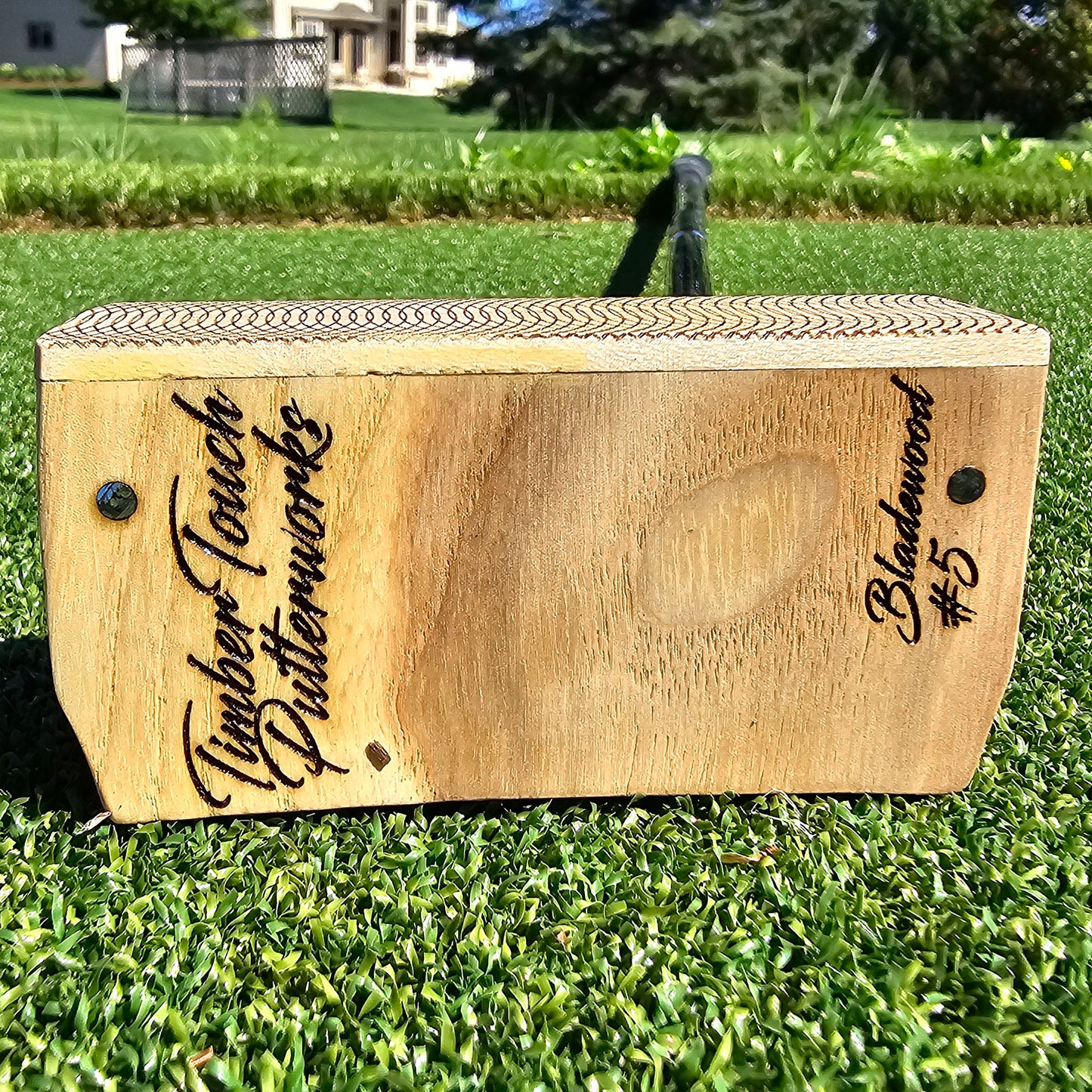 Red Oak body and face plate putter with Padauk inlay