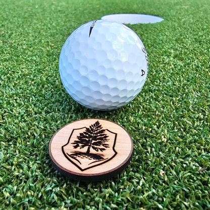 Laser etched ball markers (2 pack) with TimberTouch logo