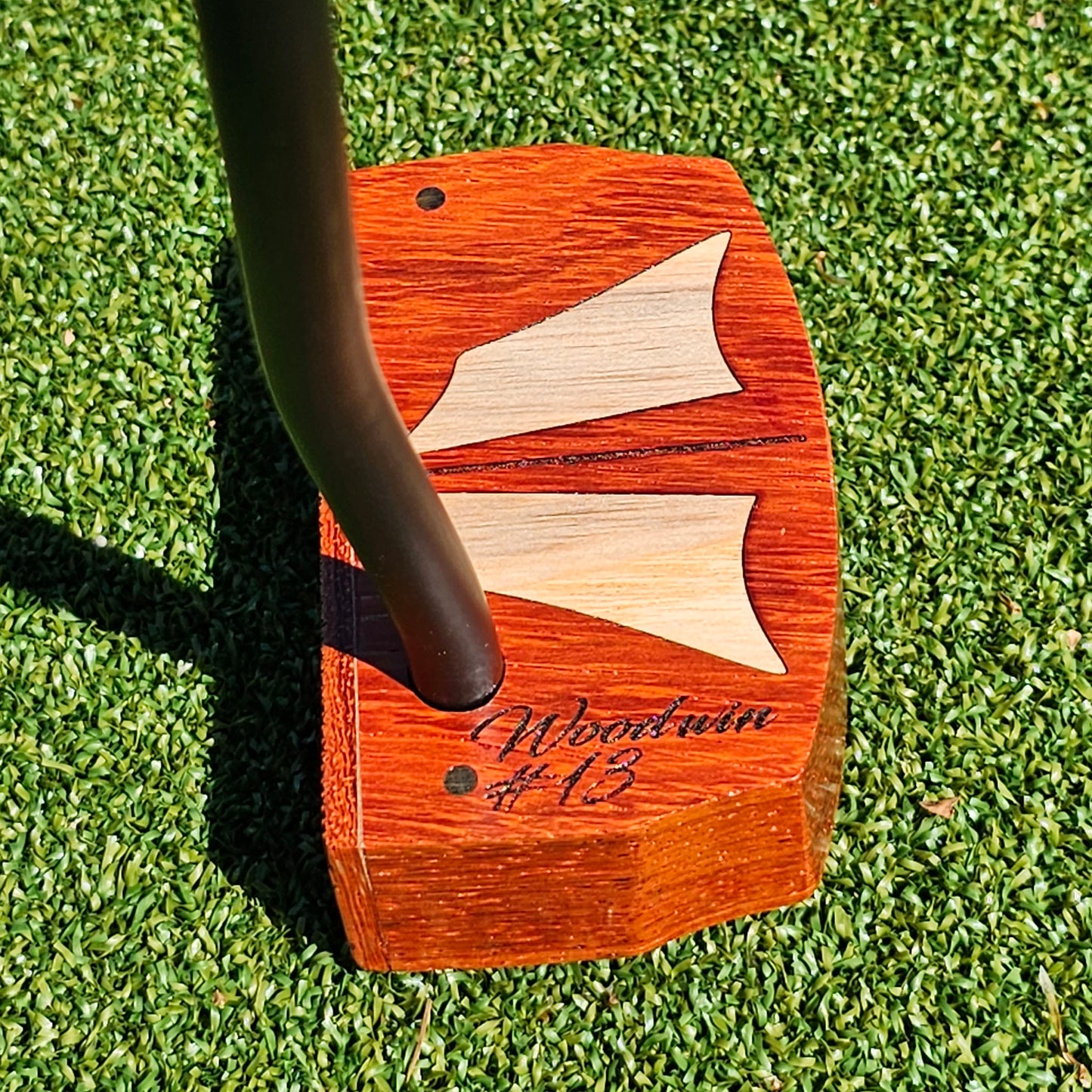 Padauk wood body putter with Maple inlays