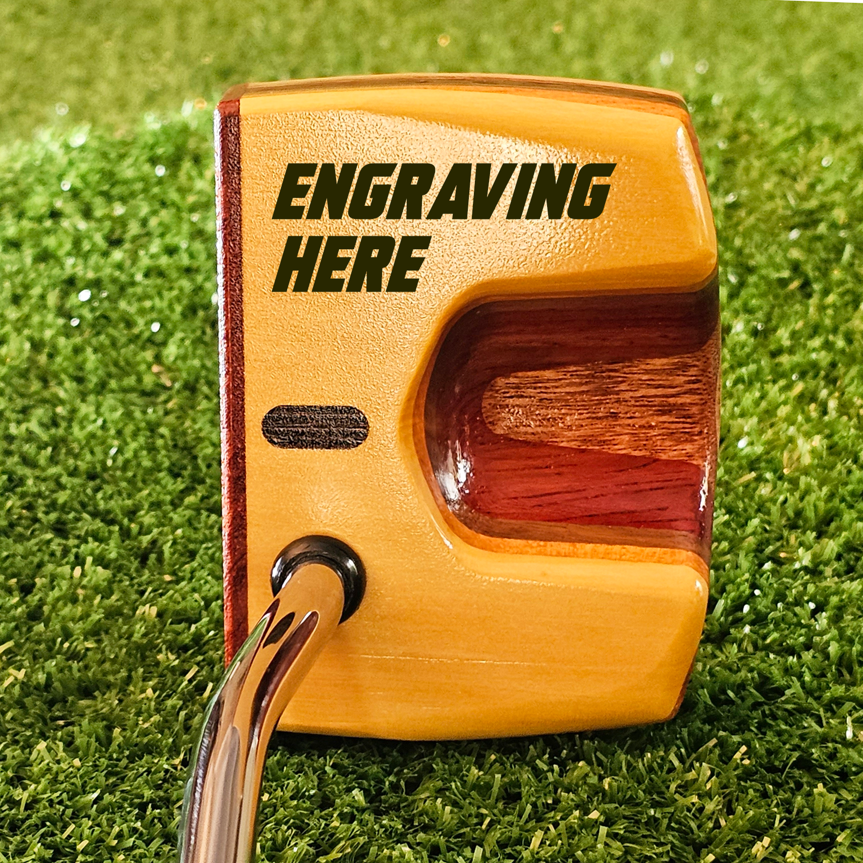 Sunstroke style Yellowheart exotic wood Woodrich Regal Putter